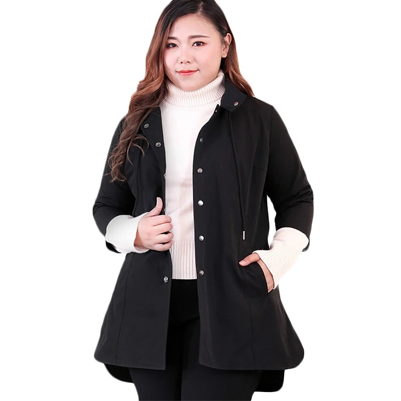 Женское повседневное пальто оверсайз весна осень свободные очень большие размеры тренчи женские ветровки рабочая одежда 100 кг 10XL F975