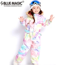 19 ternos de esqui bluemagic para crianças à prova dwaterproof água ao ar livre macacão meninas meninos snowboard jaqueta de esqui à prova doverall água geral-30 graus(China)
