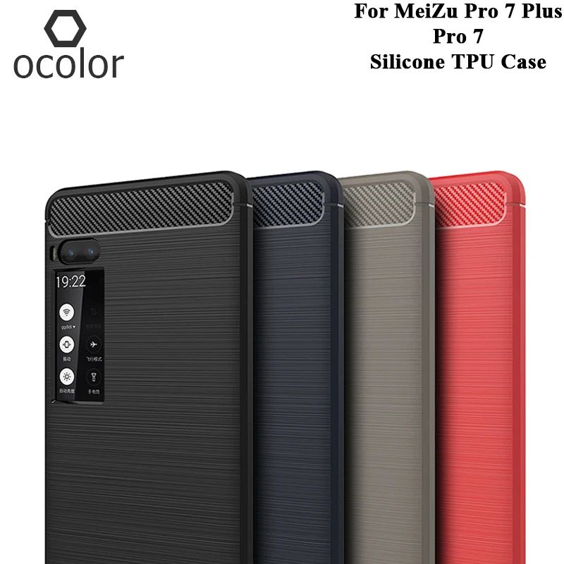 Ocolor для MeiZu Pro 7 Plus чехол из углеродного волокна Силиконовый ТПУ Мягкий