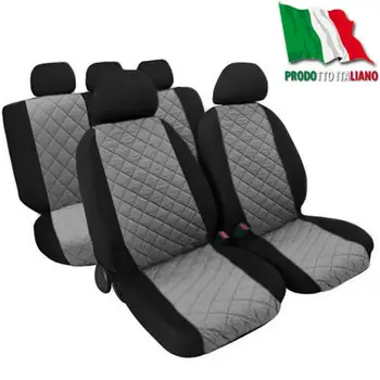 

COPRISEDILI AUTO TRAPUNTATI BICOLORI UNIVERSALI FODERE COPRI SEDILE GRIGIO CHIARO