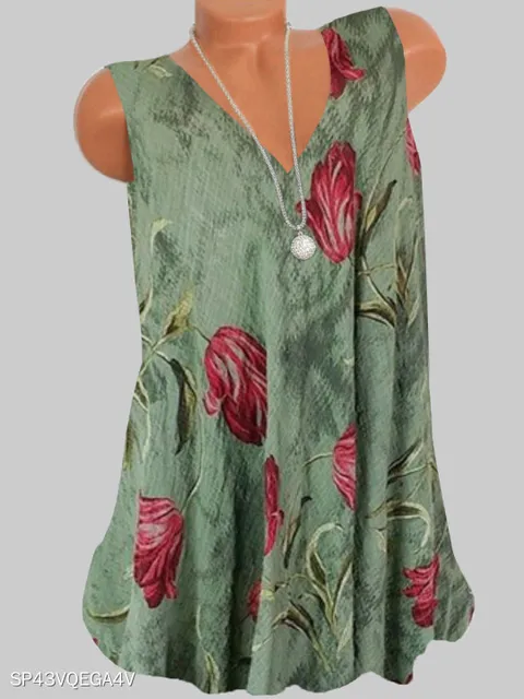 Fashion new casual large size T-shirt V-neck sleeveless vest temperament ladies T-shirt tops women yellow