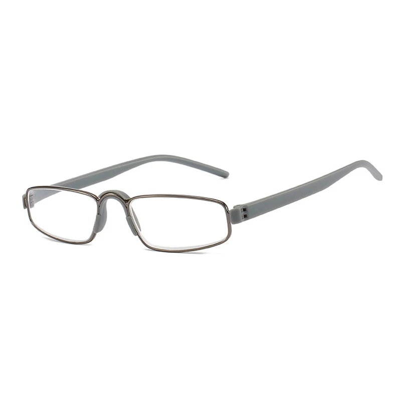 Zilead металлический бескаркасные очки для чтения Бизнес пресбиопии с ПУ Чехол диоптрий+ 1.0to+ 4,0 унисекс - Цвет оправы: gray