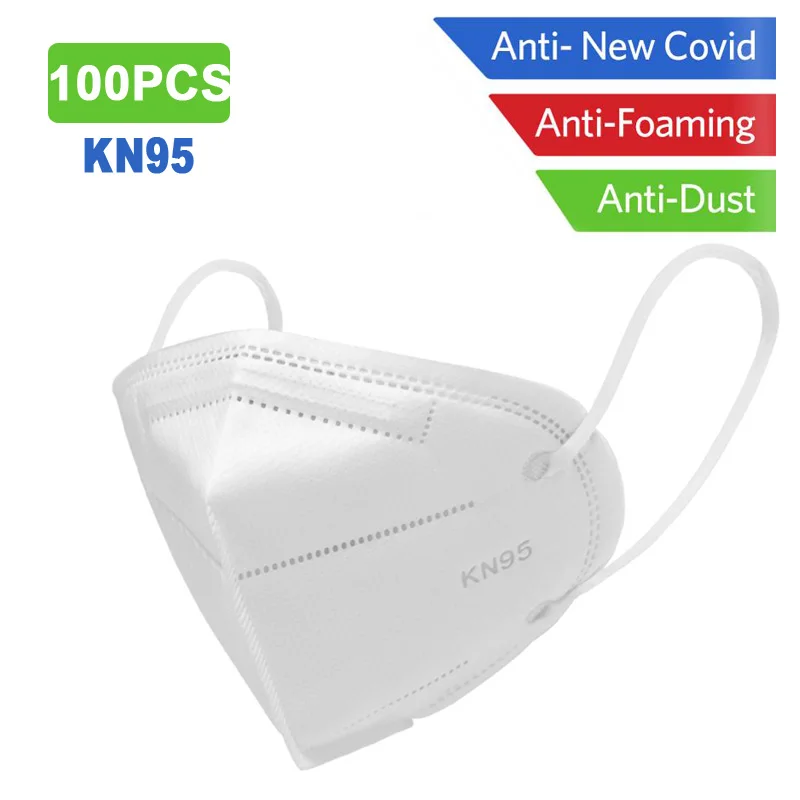 

Shipped Now! 100PCS KN95 Mask Non-woven Anti Dust Mouth Face Cover Safety Protective Earloops Face Mouth mask n95 mask Dustproof