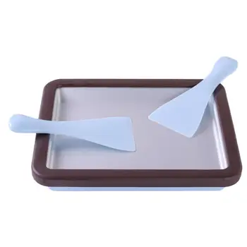 

Rolled Ice Cream Maker, Rectangle Ice Cream Maker with 2 Spatulas for Healthy Homemade Rolled Ice Cream.