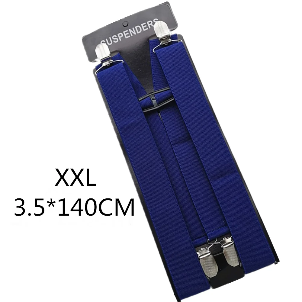 Royal blue-140cm Дизайн, одноцветные подтяжки унисекс для взрослых, подтяжки для мужчин, 3 размера плюс, женские подтяжки, регулируемые эластичные детские подтяжки с h-образной спинкой - Цвет: Royal blue-140cm