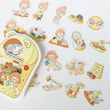 

40 pcs /Pack Kawaii Cat & Girl Life Paper Sticker Adhesive Craft Diary Notebook Phone DIY Decor