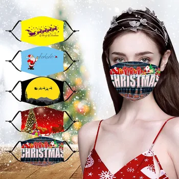 

Mascarilla Adult Christmas Face Mask Fashion Print Mouth Masks For Face Masks Washable Earloop Mask Mouth Caps Washable Navidad