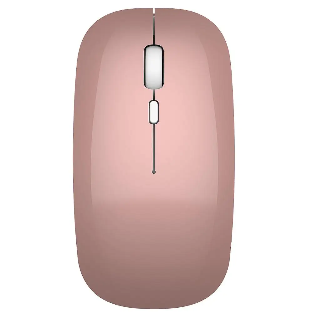 Перезаряжаемая Беспроводная Bluetooth 2,4G Двухрежимная мышь Бесшумная офисная домашняя мышь встроенный аккумулятор 6 цветов - Цвет: Pink color
