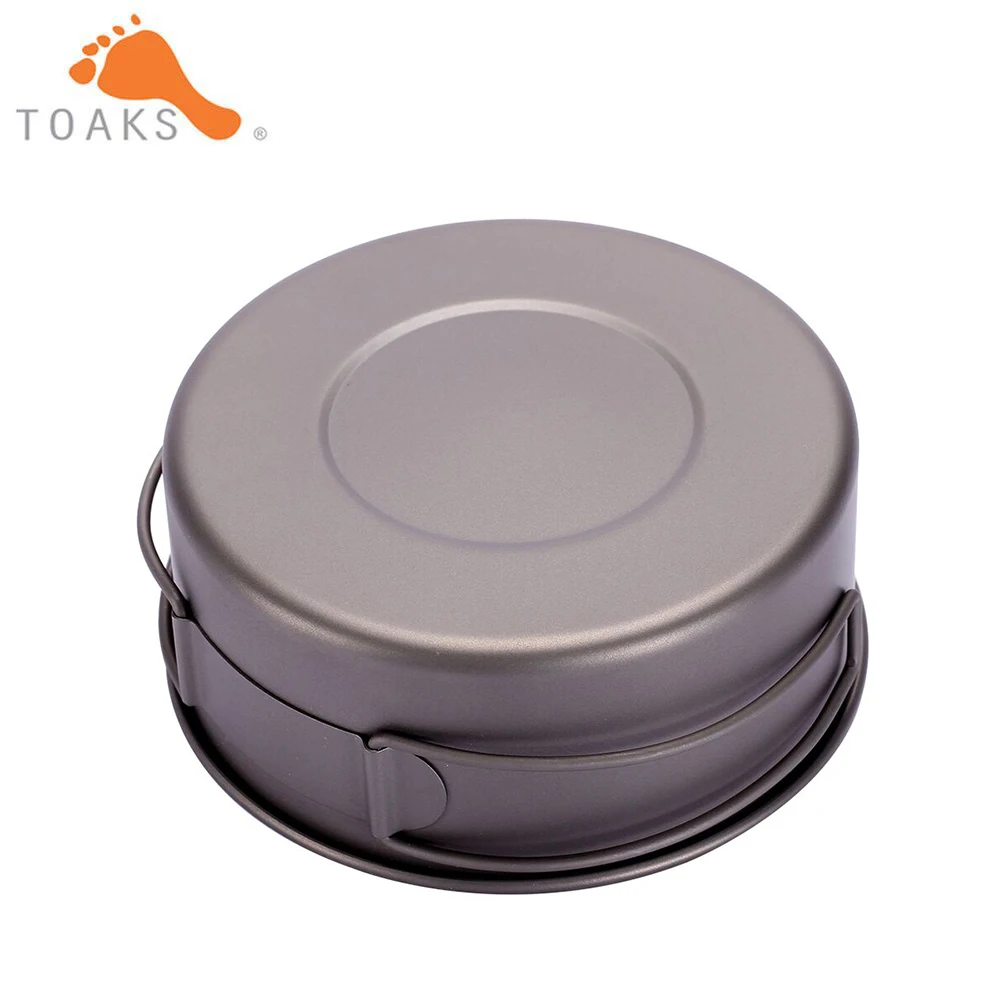 TOAKS BWL-550 Camping Titanium Bowl with Folding Handle Lightweight Portable Tablware Cookware 550ml