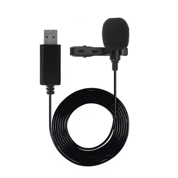 

USB Microphone Mini Stereo Clip-on Lapel Mic Condenser for PC Computer