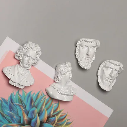 Белый Европейский 3D магнит на холодильник скульптура Давида Бетховена