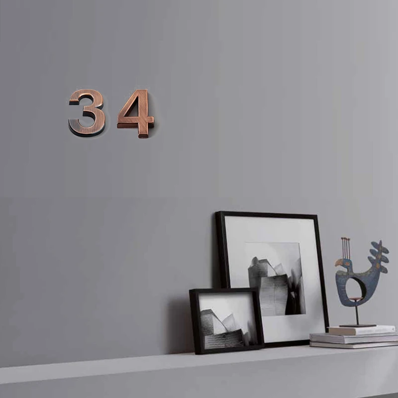 PLAQUE DE PORTE,Bright silver-Number 8--Numéro de porte autocollant en ...
