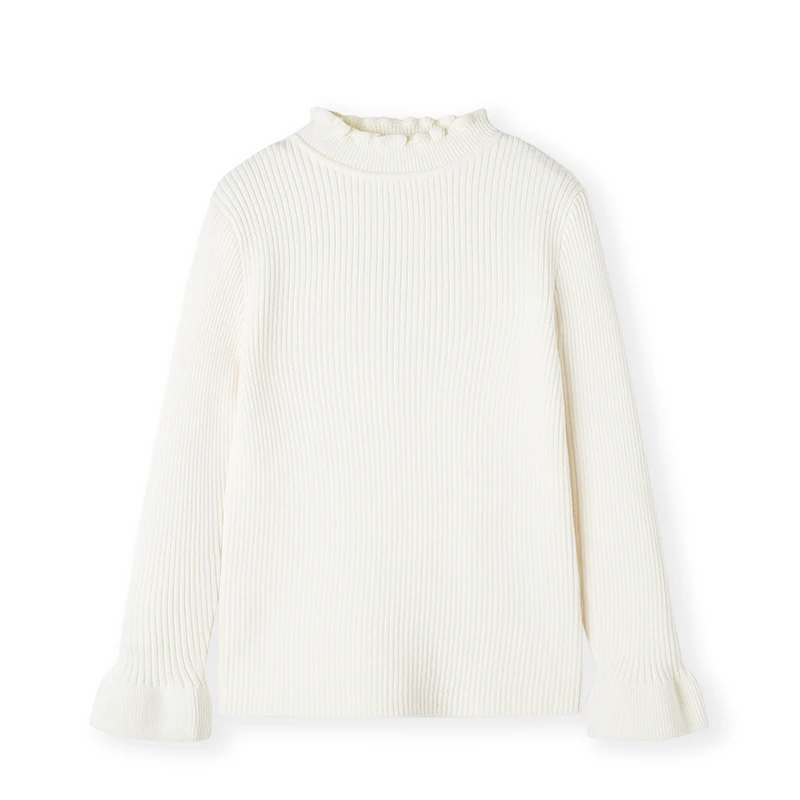 Balabala/детская одежда; вязаный свитер; Новинка года; сезон осень-зима; свитер для крупных девочек; Милая рубашка на подкладке - Цвет: Rice white