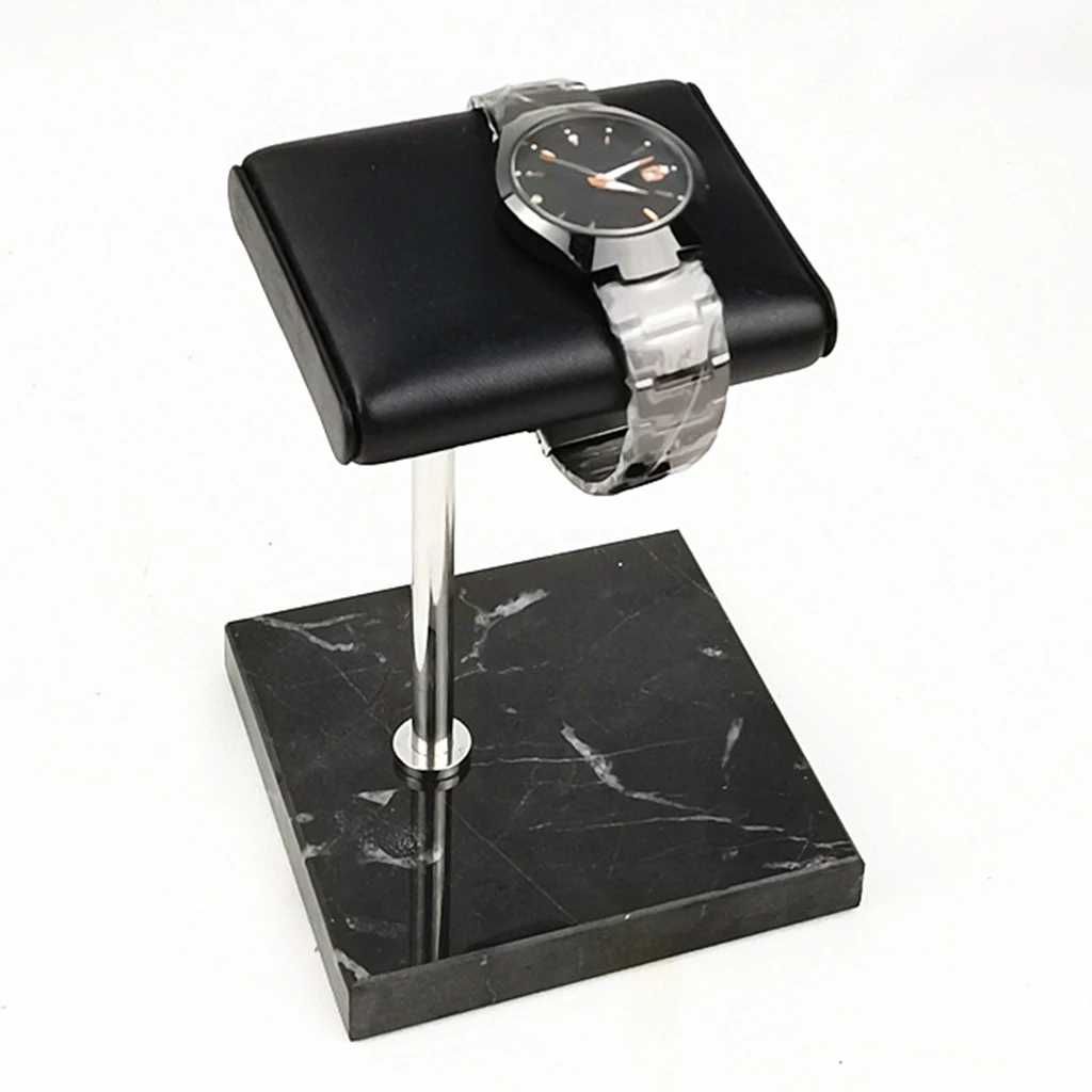 Watch Shop Display Stand Marble Watch Display Stand Black PU Leather Jewelry Stand for Bracelet Bangles