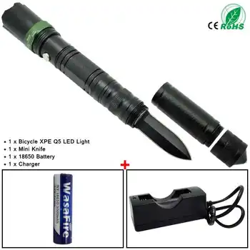 

800LM Q5 Rechargeable Tactical Lanterna White Light Aluminum Alloy Led Flashlight 3-Mode Zoomable Torch for Camping Hunting