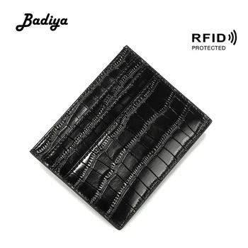 

Mini Women Wallet RFID Crocodile Pattern Genuine Leather Thin Slim Short Clutch Bag Multi Slots Card Holder Female Coin Purse
