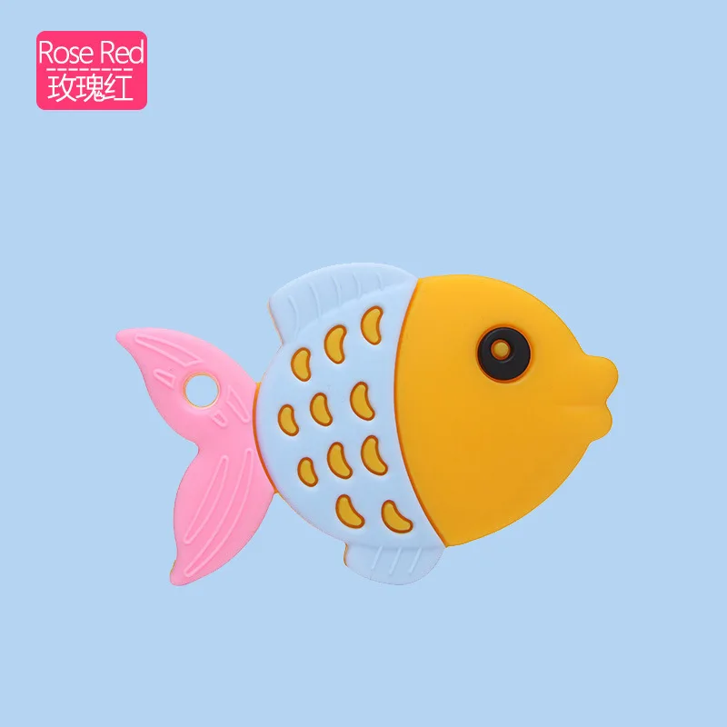 Silicone teether 3 Новые Детские Прорезыватели из пищевого силикона, дерево, животные, мультяшная рыба, форма, сделай сам, соска, цепь, 3C сертификация, Детские Прорезыватели, игрушки в подарок - Цвет: Silicone teether 3