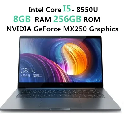 i5 8GB 256GB MX250 Xiaomi mi ноутбук Pro mi ноутбук 15,6 дюймов Win10 Intel Core i7-8550U/i5-8250U GeForce MX250 8 ГБ/16 Гб ram 512 ГБ SSD ПК - Цвет: i5 8GB 256GB MX250
