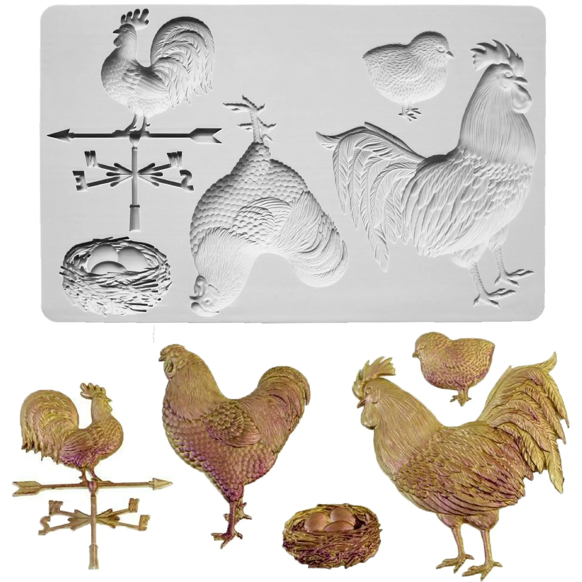 New Baking Tools Animal Farm Chicken Coop Chocolate Mold Fondant Cake Silicone Decorating | Дом и сад
