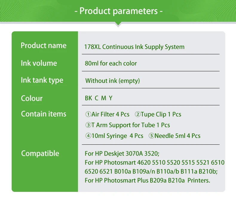 Plavetink Перезаправляемые картриджи для СНПЧ для hp 178 XL для hp Deskjet 3070A B209A B210A 5510 5515 5520 принтер для hp 178 с чип сброса