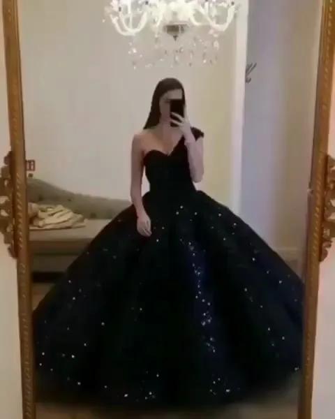 

Black Ball Gown Gliiter Sequin Evening Party Dress Plus Size One Shoulder Elegant Sparkly Prom Dresses Formal Occasion Gowns
