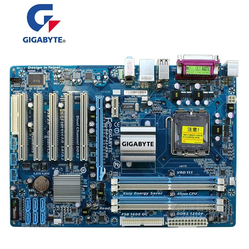 Материнская плата для GIGABYTE Настольная материнская P43 фоторазъем LGA 775 ATX DDR2