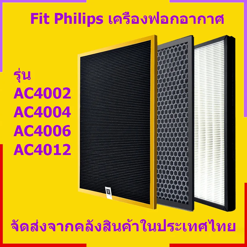เครื่องฟอกอากาศชุดกรองอากาศ hepa สำหรับ Philips AC4002 AC4004 AC4012