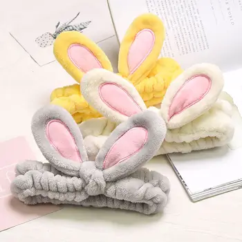 

Soft SPA Makeup Hairband Wash Face Shower Headband Cute Big Rabbit Ears Hair Bands Elastic Headwrap Women Girls Hair Accessories