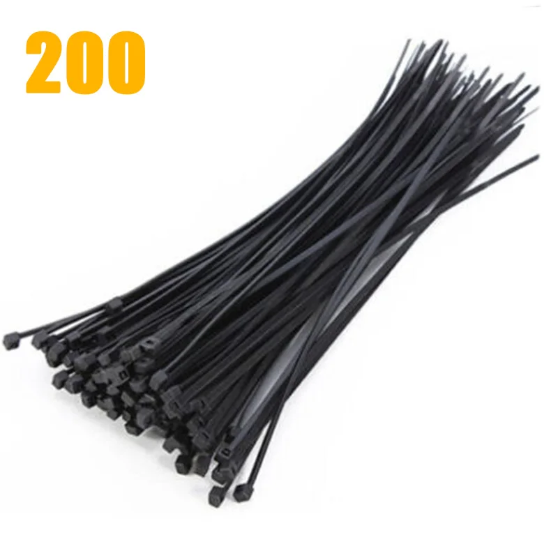 200/500/1000 3x200 мм нейлоновый кабель на молнии, 8 стяжек, закручивающийся провод, самоблокирующийся кабель