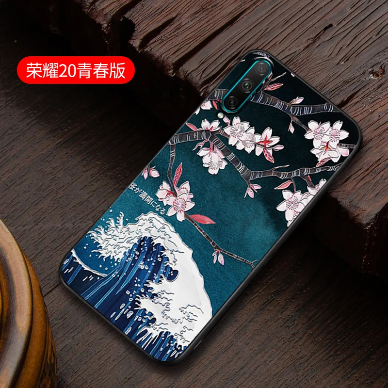 Чехол honor 20 lite с тиснением в винтажном Восточно-Азиатском китайском японском стиле для huawei honor 20 lite, чехол с изображением Снежной Горы - Цвет: 13
