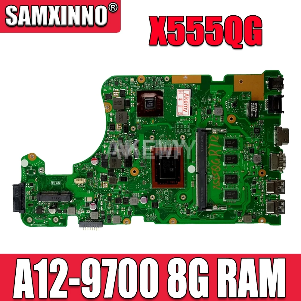 Для For Asus X555QG X555Q X555B X555BP материнская плата для ноутбука A12 9700 CPU 8 Гб RAM REV.2.0 с 2