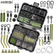 Kit de matériel de pêche à la carpe, avec boîte de XP 800 pièces, pivots, boutons, manches en caoutchouc Anti emmêlement, crochet, perles d'arrêt, accessoires 