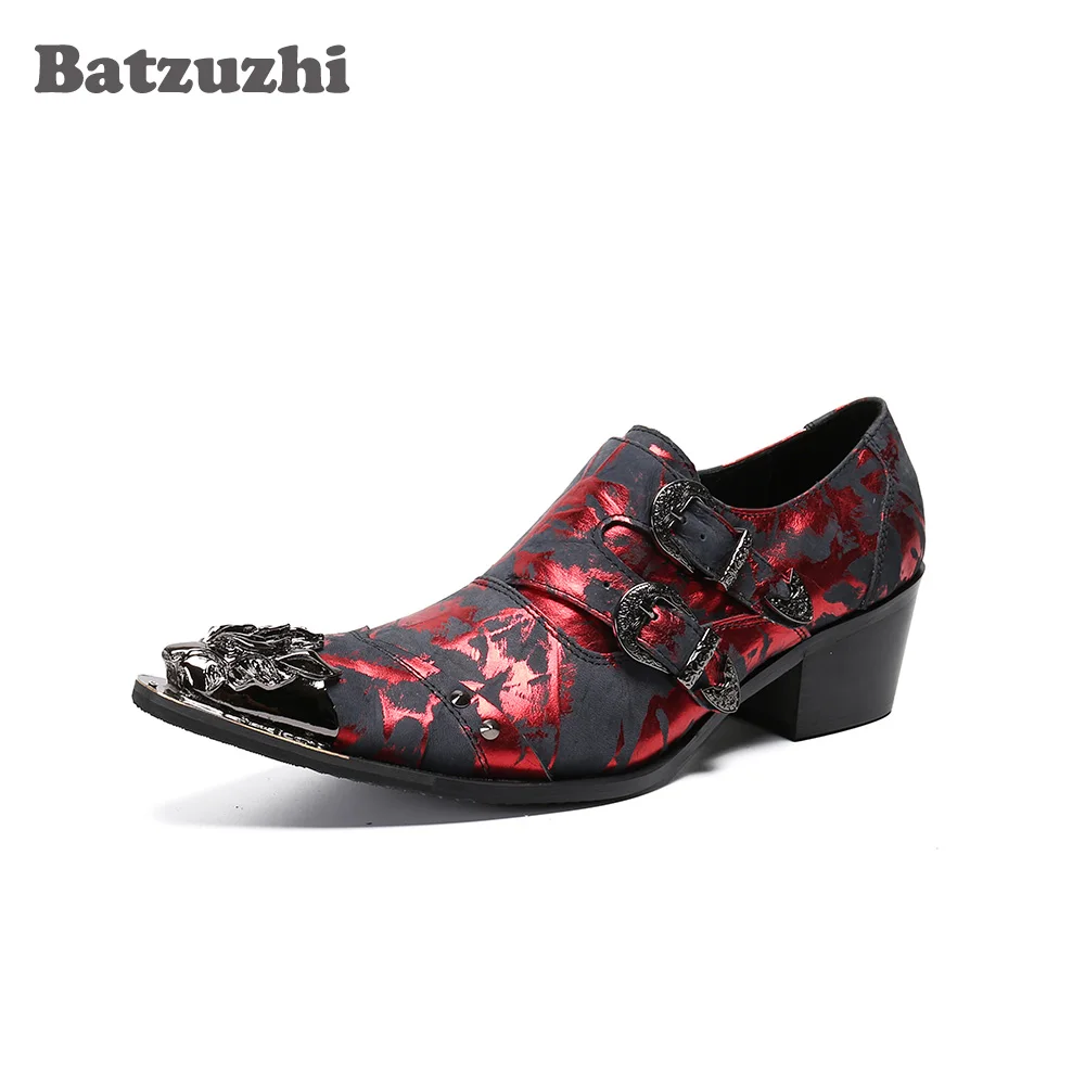 Batzuzhi Korean Type Men's Shoes 6.5cm High Heels Formal Leather Dress Shoes Pointed Toe Business/Party and Wedding Shoes Men!