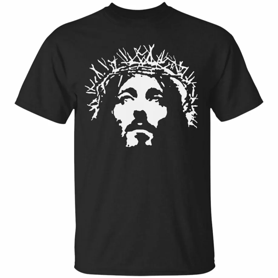 Lord Jesus Christ Retro T Shirt Faith Christian God Black Navy Short Tee Men S-5 Oversized | Мужская одежда