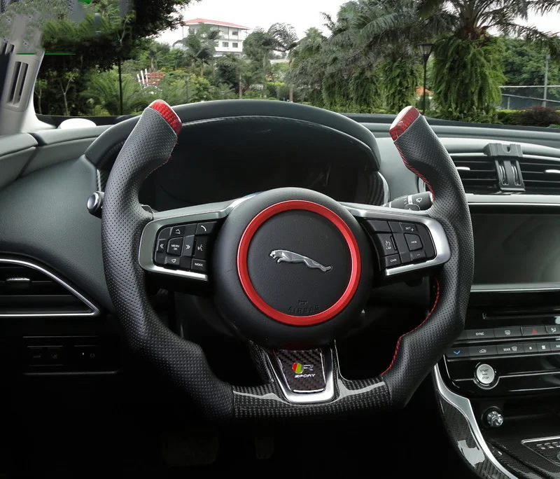 Украшение рулевого колеса автомобиля кольцо интерьерная наклейка крышка для Jaguar F-PACE XE XFL XEL изменение стиля автомобиля аксессуары