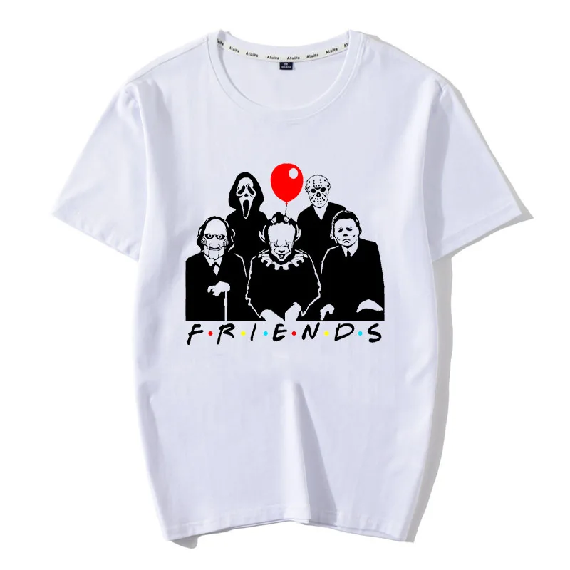 

Horror Friends Pennywise Michael Myers Jason Voorhees Halloween Men T-Shirt Cotton matching T-shirt