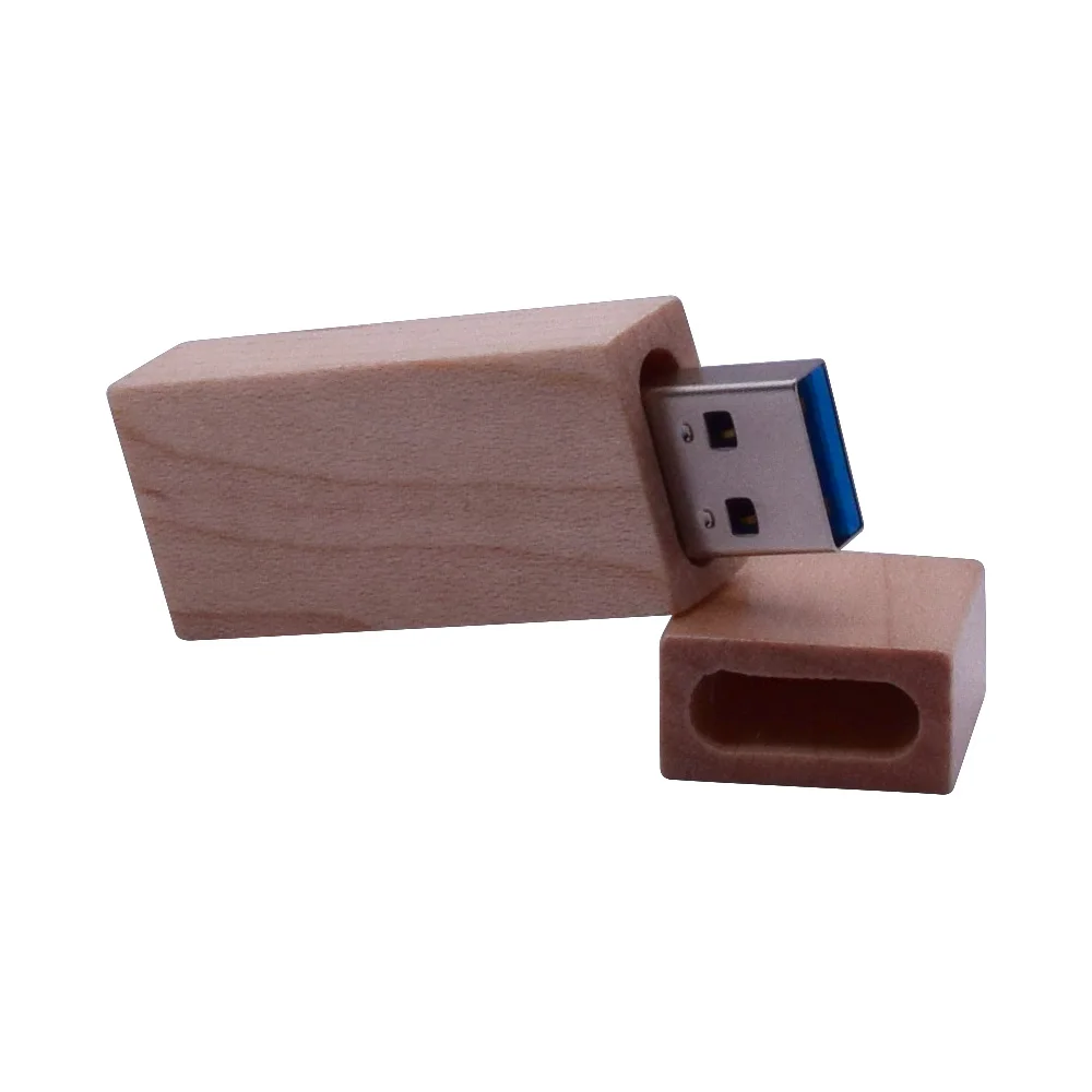 Usb 3,0 Usb флэш-диск, ручка-накопитель, маленький кубик, деревянный+ коробка, реальная емкость, 64 ГБ, 8 ГБ, 32 ГБ, высокоскоростная флешка, карта памяти, логотип на заказ - Цвет: maple