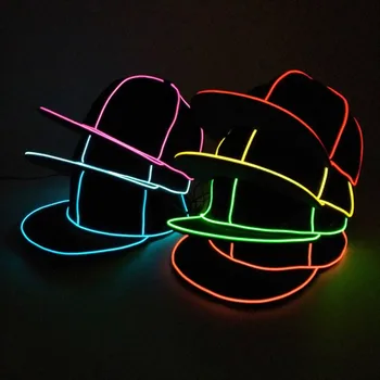 

Personalized Glowing Flat-brimmed Hat EL Cold Light Hip-hop Hat DIY Street Dance Light Hat Party Supplies