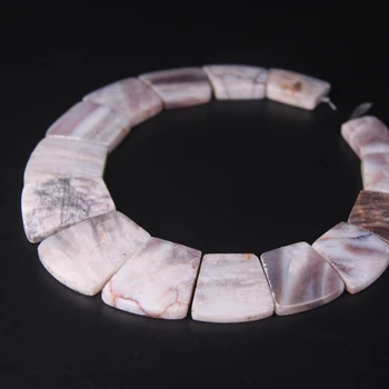 

15pcs Natural Gems Jaspers Top Drilled Slab Beads Wholesale,Trapezoid Shape Stone Graduated Necklace Pendants Jewelry Making