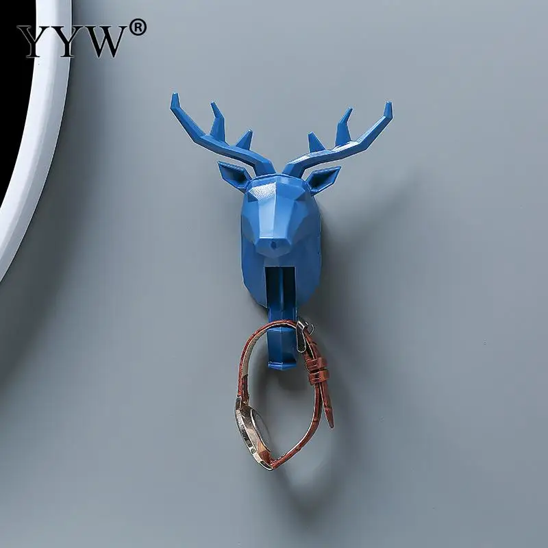 Креативные 3D крючки для стены украшения животных дверные крючки декоративные крючки для одежды пластиковые крючки олень носорог слон домашний декор