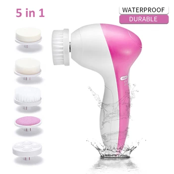 

5 in 1 Electric Facial Cleanser Wash Face Cleaning Mini Skin Pore Cleaner Beauty Body Massage Face Wash brush Machine