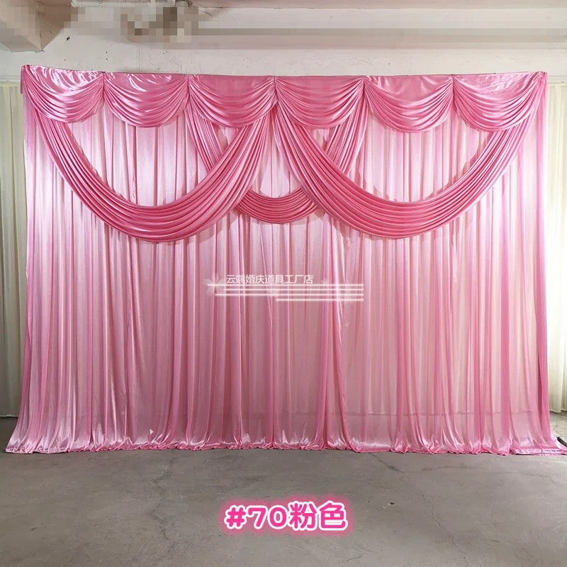 

Ice Silk Wedding Backdrops Panels Hanging Curtains Party Backdrop Wedding Decoration Drape Big Events Background Tied/Piped