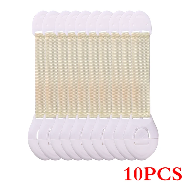 10pcs/Lot Drawer Door Cabinet Cupboard Toilet Safety Locks Baby Kids Safety Care Plastic Locks Straps Infant Baby Protection Beige