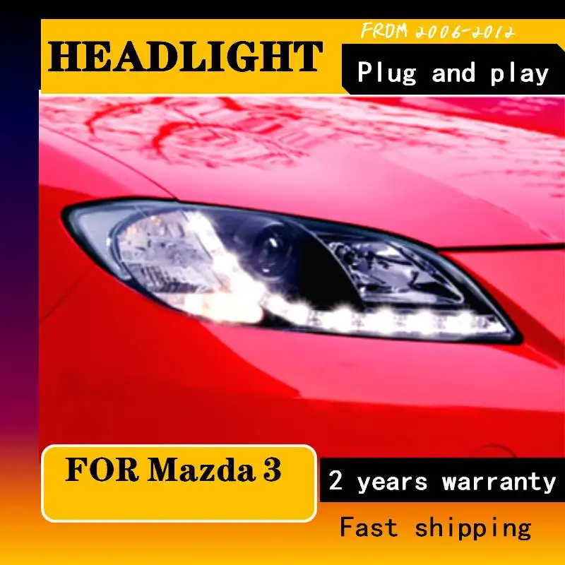 Car Styling For Mazda 3 LED 20062012 Headlight Mazda3 Headlights LED