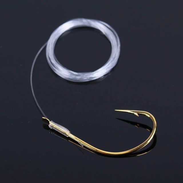 15pcs/Lot String Fishing Hook Size 16# -30# Nylon Fishing Line With Single  Hook Rigs Swivel
