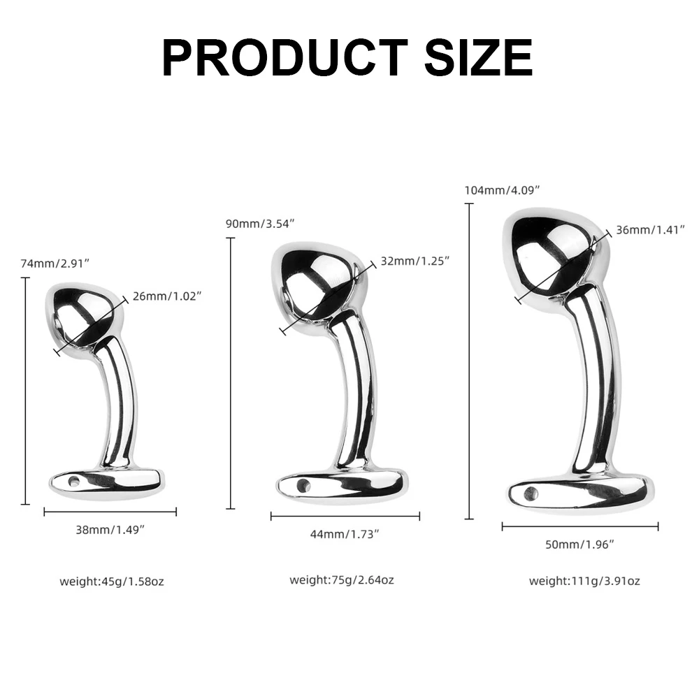 Anal Edelstahl Butt Plug Gebogener Prostatamassager Für Erwachsene_voghion.com