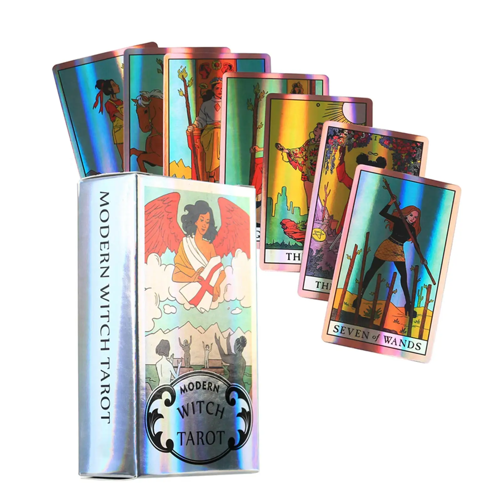 Holographic Tarot Cards of Modern Witch Board Games For Adults And Children Family Playing Card Witchcraft Supplies | Спорт и