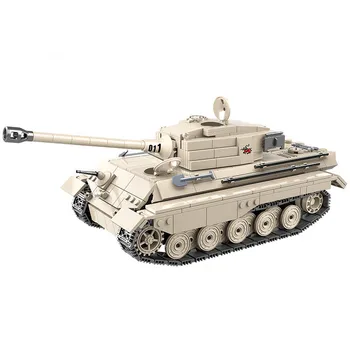 

WW 2 German Tiger Tank Model Building Blocks Military Technic vehicles soldier MG-42 Machine Gun Bricks Toys Gift For Children