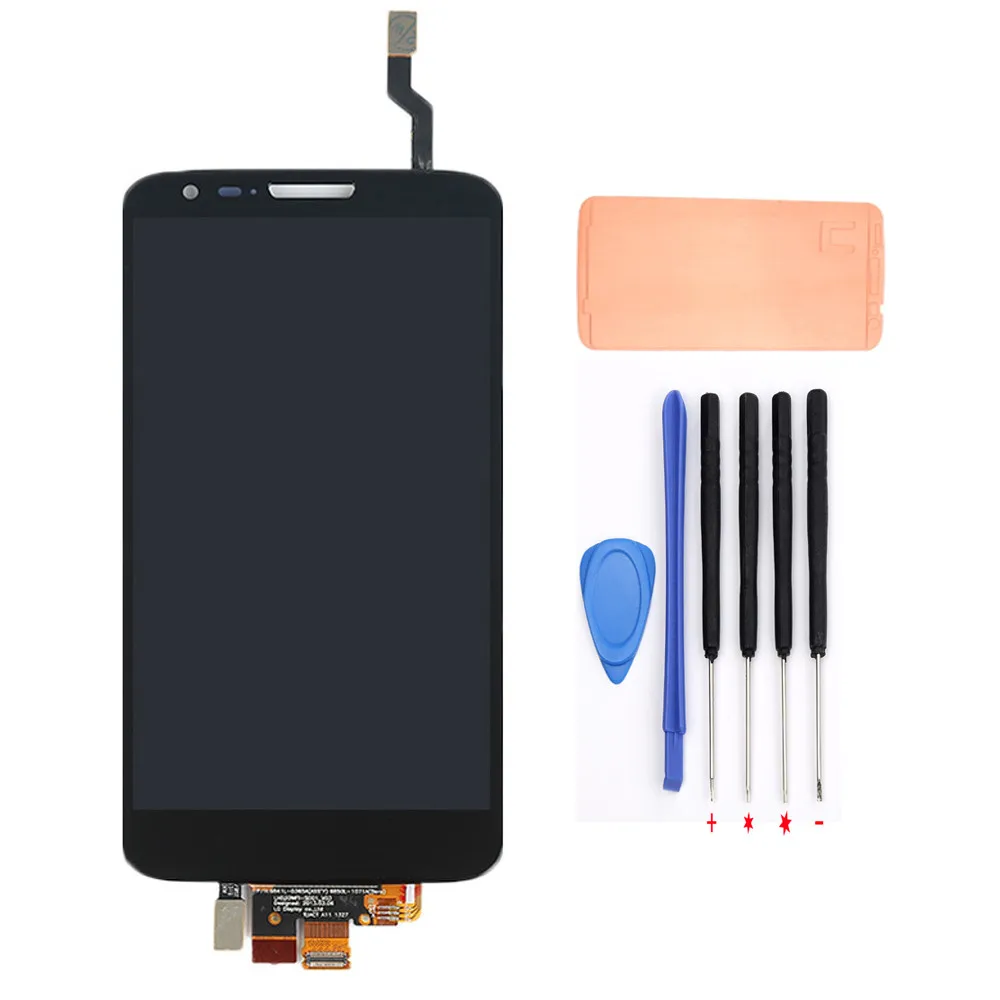 Black with tool glue Для LG G2 ЖК-дисплей для LG G2 экран D802 D805 ЖК-дисплей сенсорный экран дигитайзер D802 ЖК-сборка запасные части D802 дисплей - Цвет: Black with tool glue