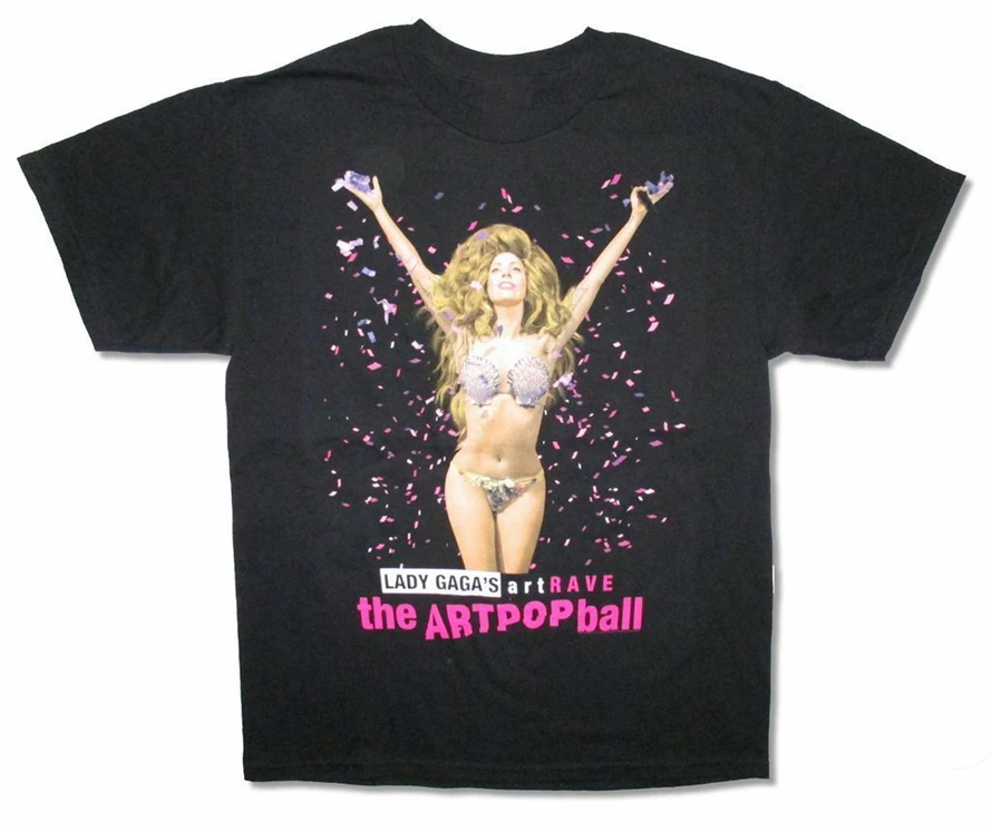 

Lady Gaga Admat Artpop Artrave Tour Adult Black T Shirt New Custom Special Print Tee Shirt